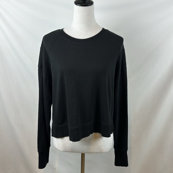 Sweaty Betty After Class Cotton Blend Cropped Black Sweatshirt Size‎ M - NEW - Picture 3 of 14